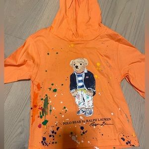 Polo Bear by Ralph Lauren hooded long sleeve shirt. Size 3t